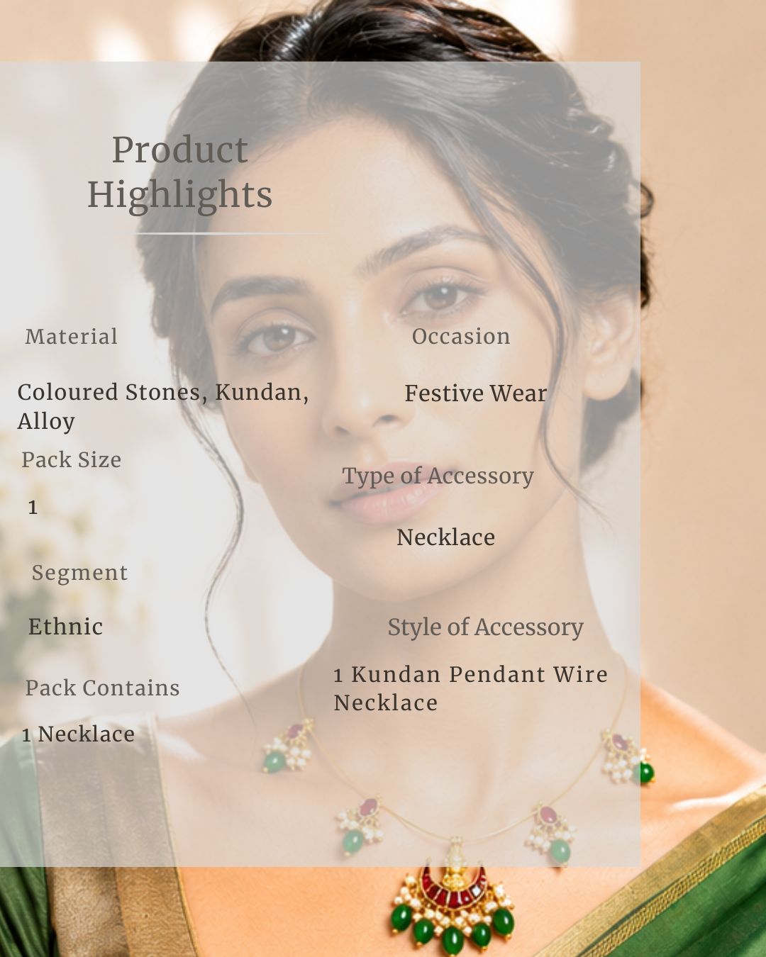 Lakshmi Kundan Pearl Wire Necklace | Temple Festive Jewellery | 18K Gold Plated Ruby & Pearl Necklace