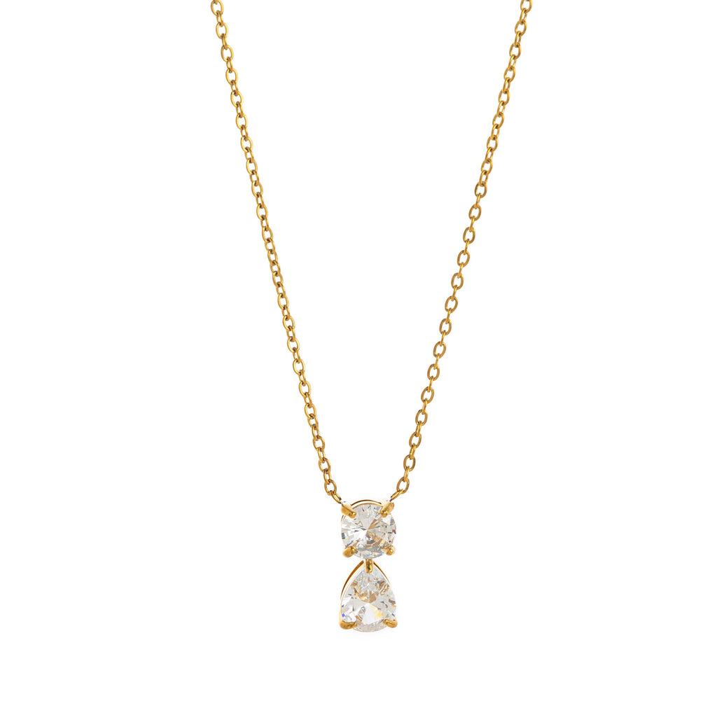 Birthstone Pear Pendant Necklace