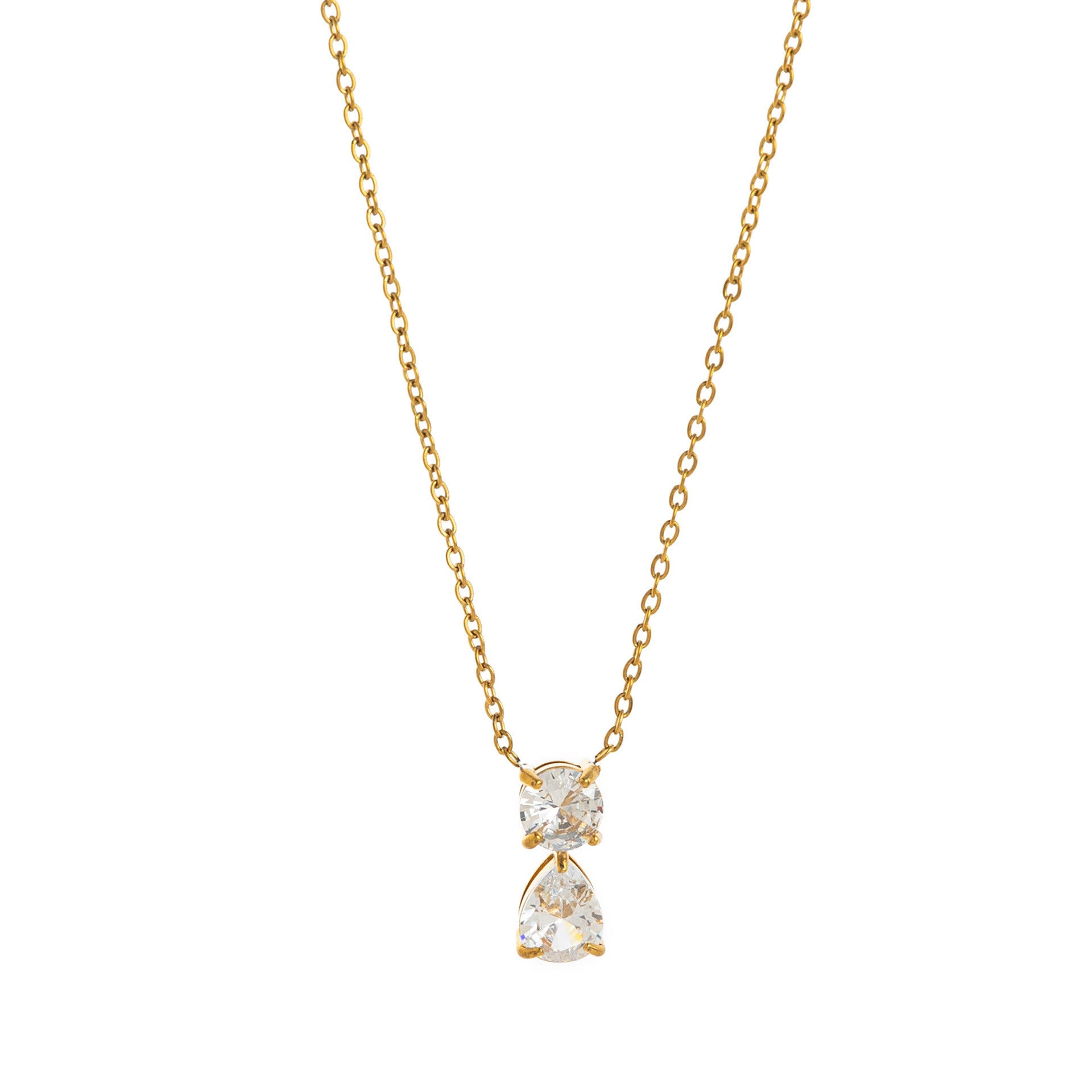 Birthstone Pear Pendant Necklace