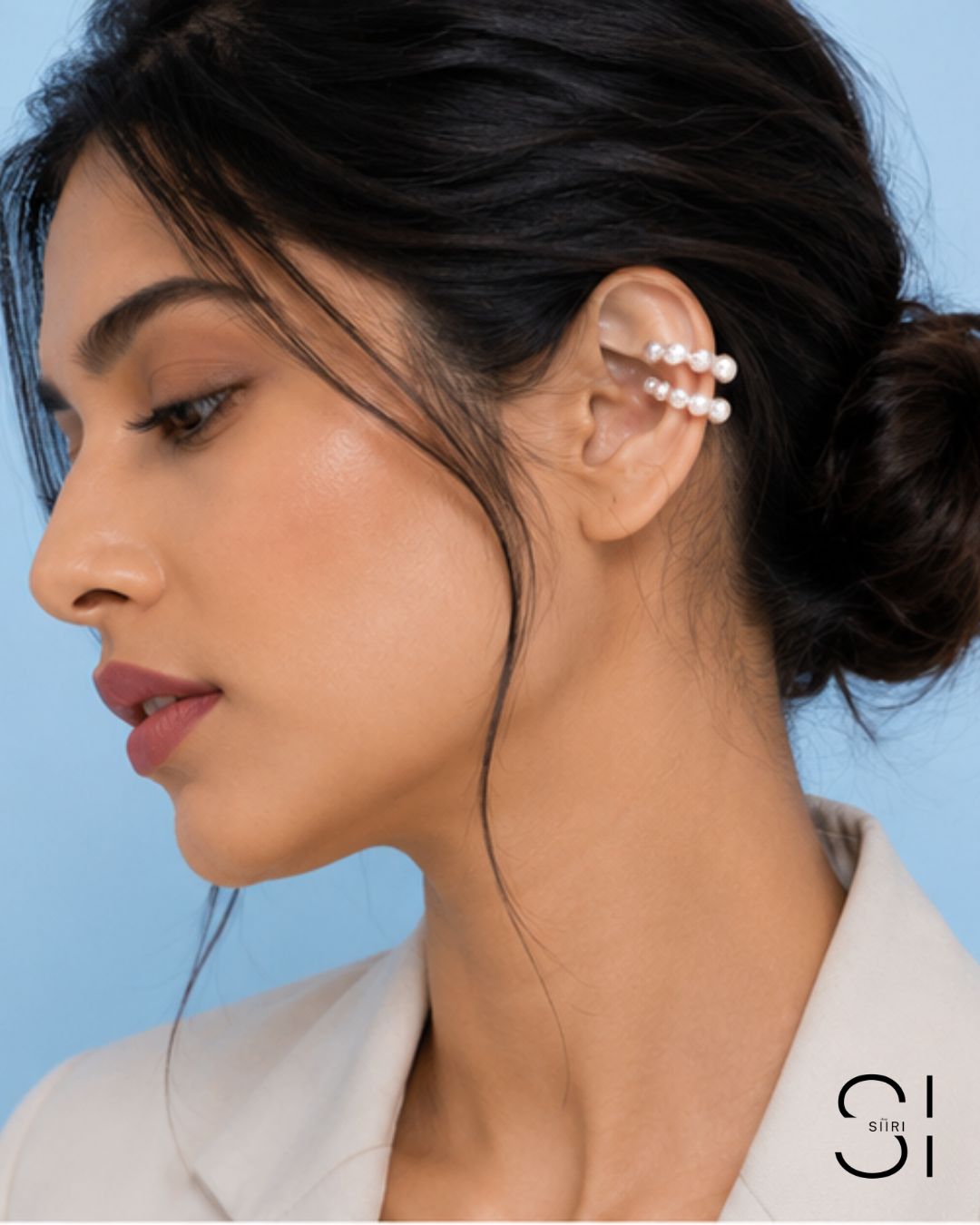 Pearl Duo Ear Cuff | Double Row Faux Pearl Non-Piercing Ear Wrap
