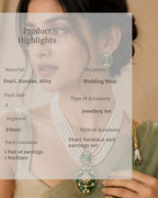 Gulnaar Pearl Pendant Necklace Set | 18K Gold Plated Pearl & Enamel Festive Jewellery