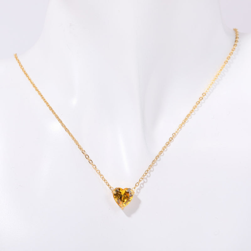 Birthstone Heart shaped Pendant Necklace