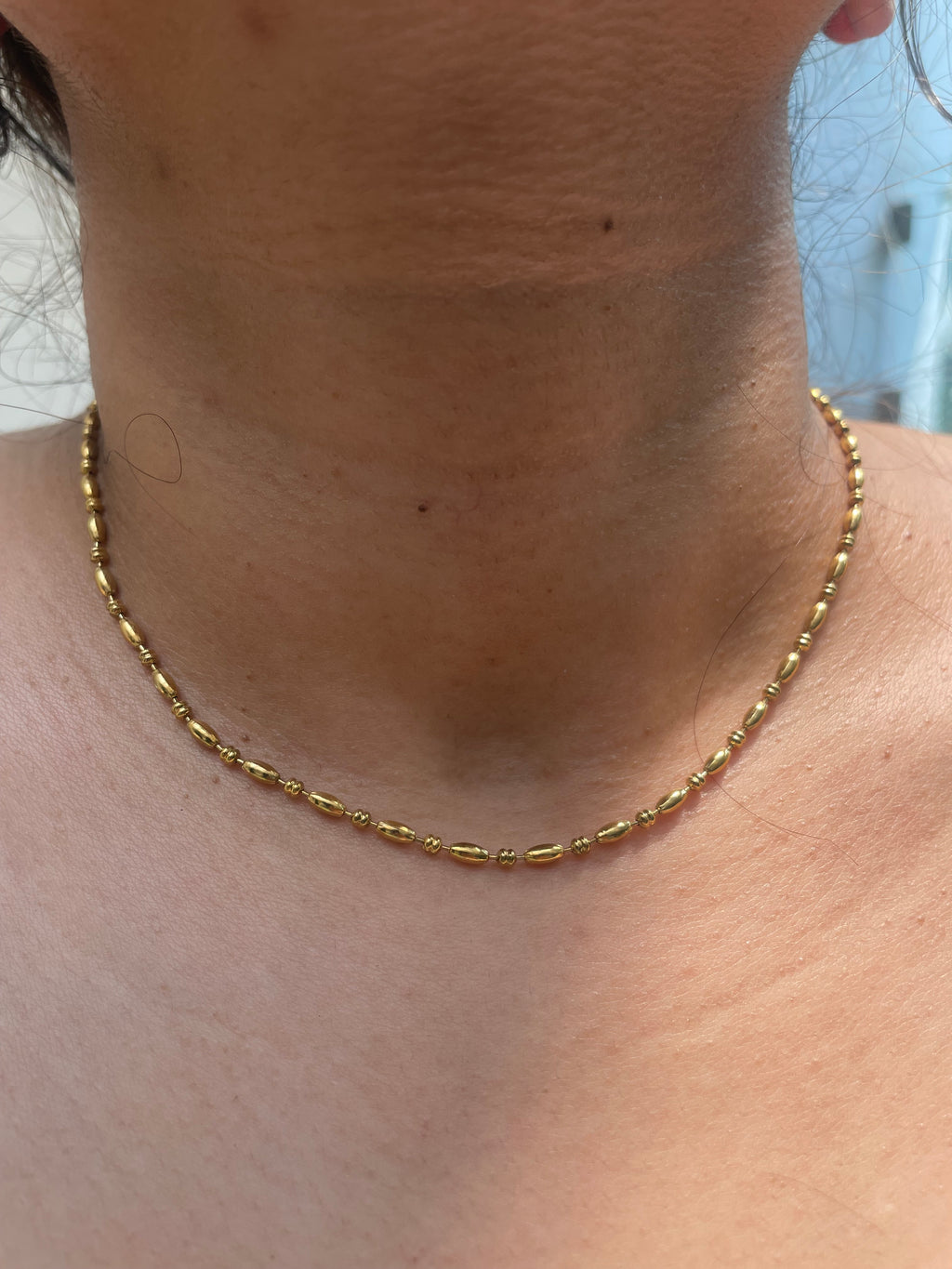 Minimal Chic Oval Bead Chain Necklace
