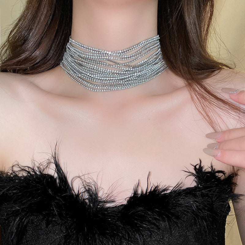 Glam Rhinestone Statement Choker
