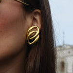 Oval Loop Stud Earrings | 18K Gold Plated Anti-Tarnish Jewellery