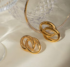 Oval Loop Stud Earrings | 18K Gold Plated Anti-Tarnish Jewellery