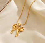 Aria Bow Pendant Necklace | Gold Plated Anti-Tarnish Jewellery