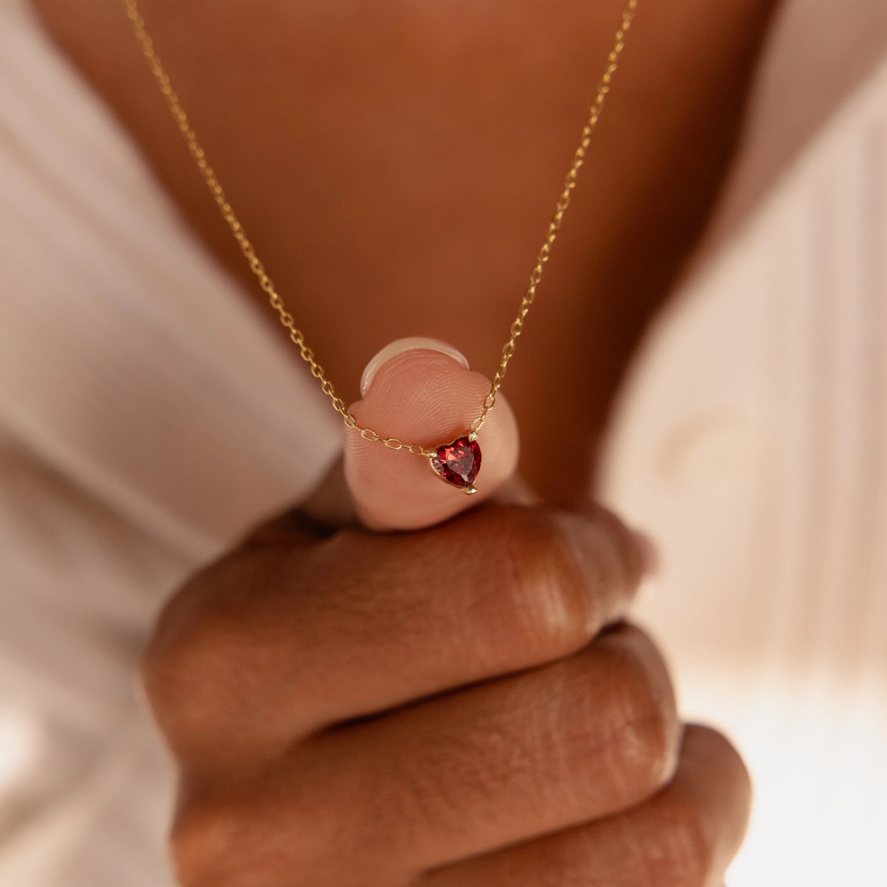 Birthstone Heart shaped Pendant Necklace