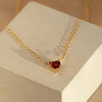 Birthstone Heart shaped Pendant Necklace