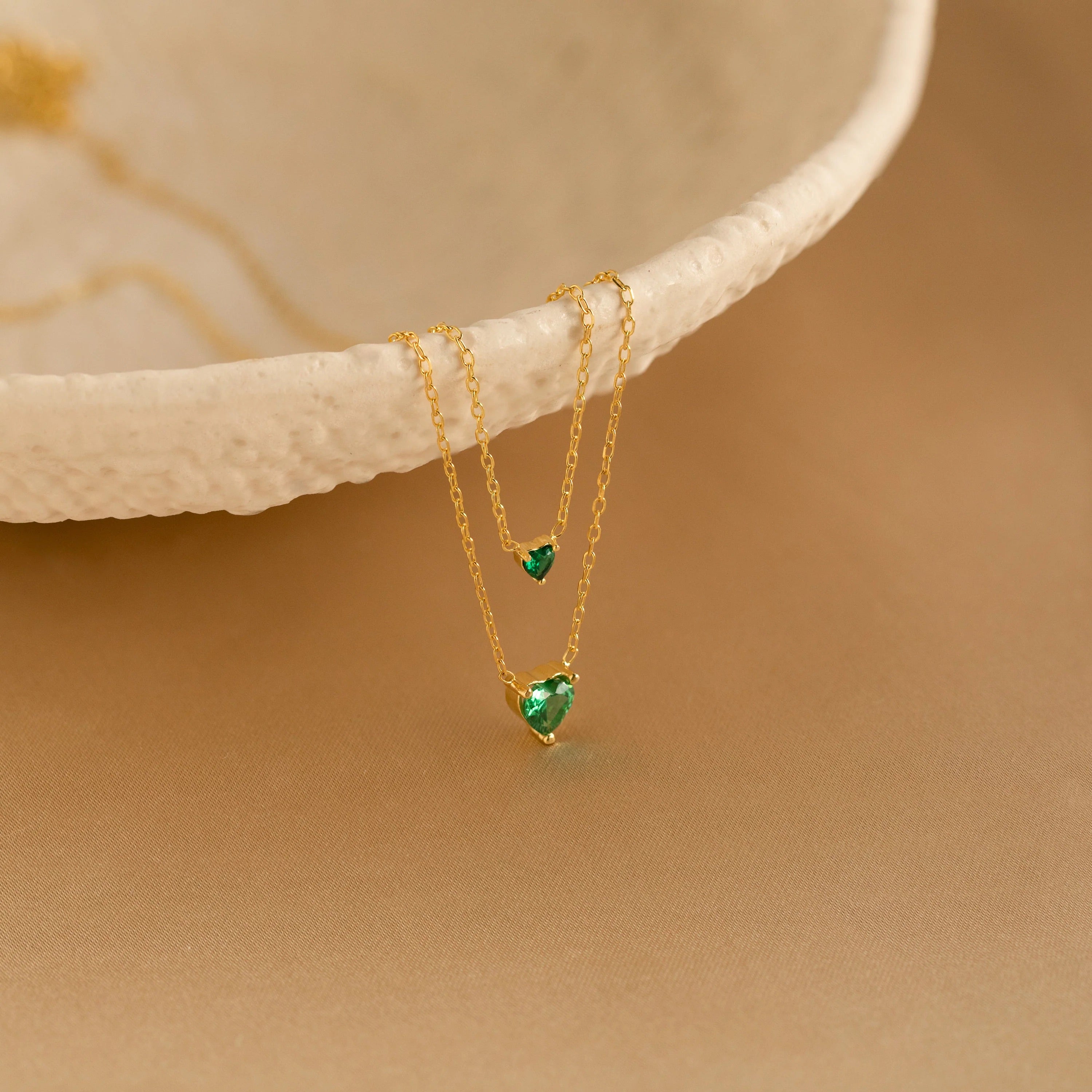 Birthstone Heart shaped Pendant Necklace