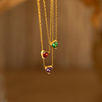 Birthstone Heart shaped Pendant Necklace