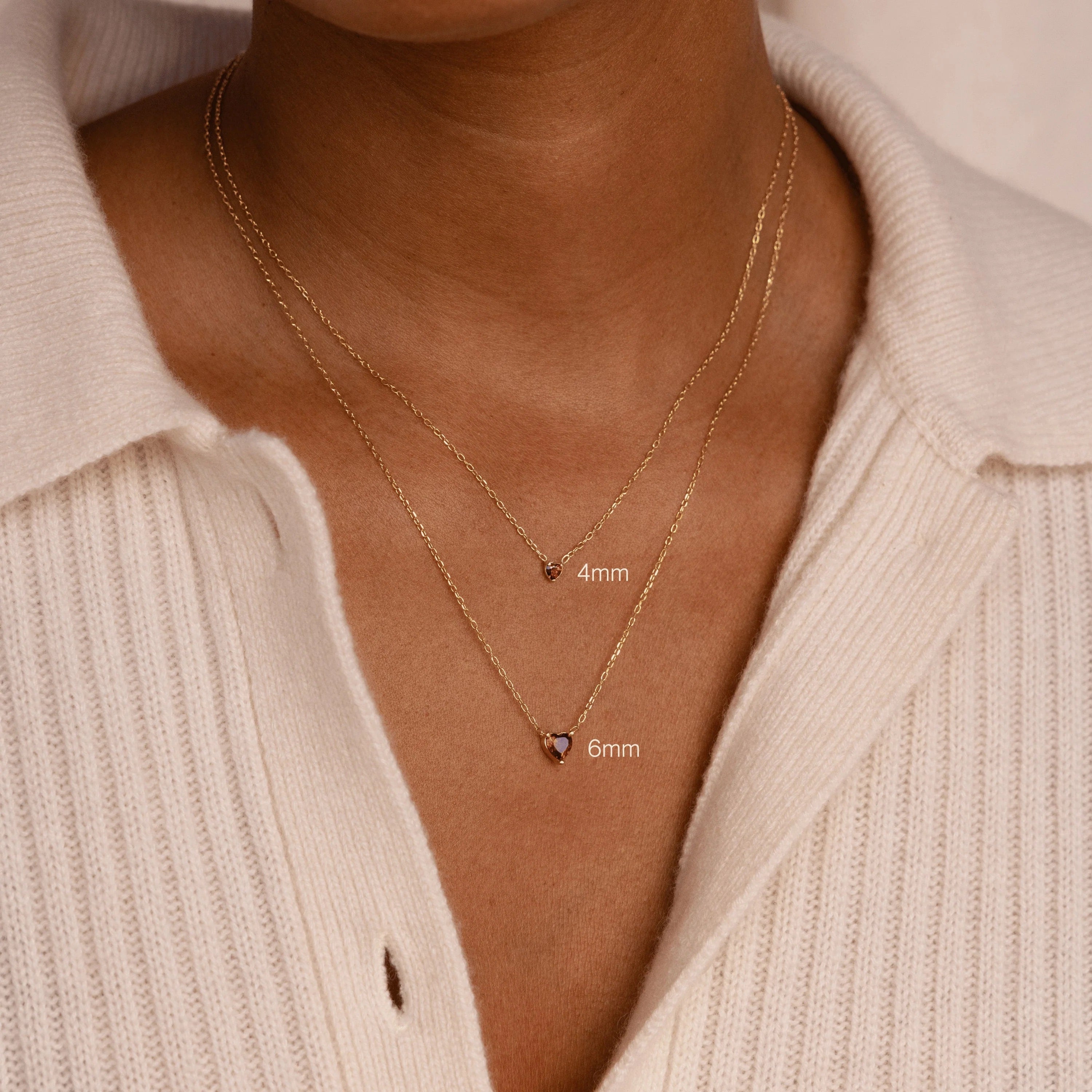 Birthstone Heart shaped Pendant Necklace