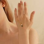 Birthstone Pear Pendant Necklace