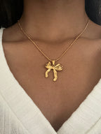 Aria Bow Pendant Necklace | Gold Plated Anti-Tarnish Jewellery