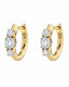 Prism Glow 3 Stone Huggie Earrings | 925 Silver Minimal Luxury Jewellery