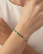 Sterling Silver Cubic Zirconia Tennis Bracelet | 18K Gold Plated Adjustable 925 Silver Bracelet