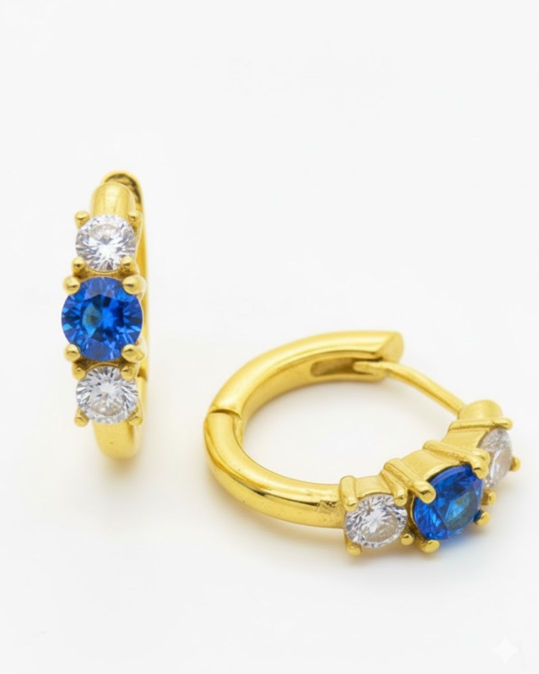 Prism Glow 3 Stone Huggie Earrings | 925 Silver Minimal Luxury Jewellery