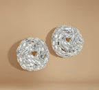 Prism Spiral Statement Earrings | Hand-Beaded Multi-Color & Silver Disc Earrings