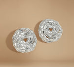 Prism Spiral Statement Earrings | Hand-Beaded Multi-Color & Silver Disc Earrings