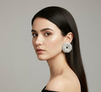 Prism Spiral Statement Earrings | Hand-Beaded Multi-Color & Silver Disc Earrings