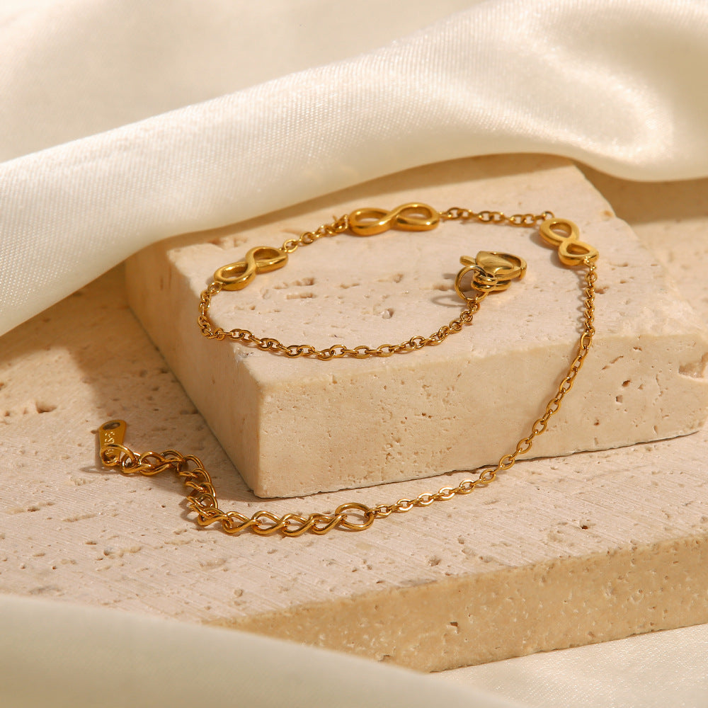 Infinite Bracelet | 18K Gold Plated Adjustable Minimal Bracelet