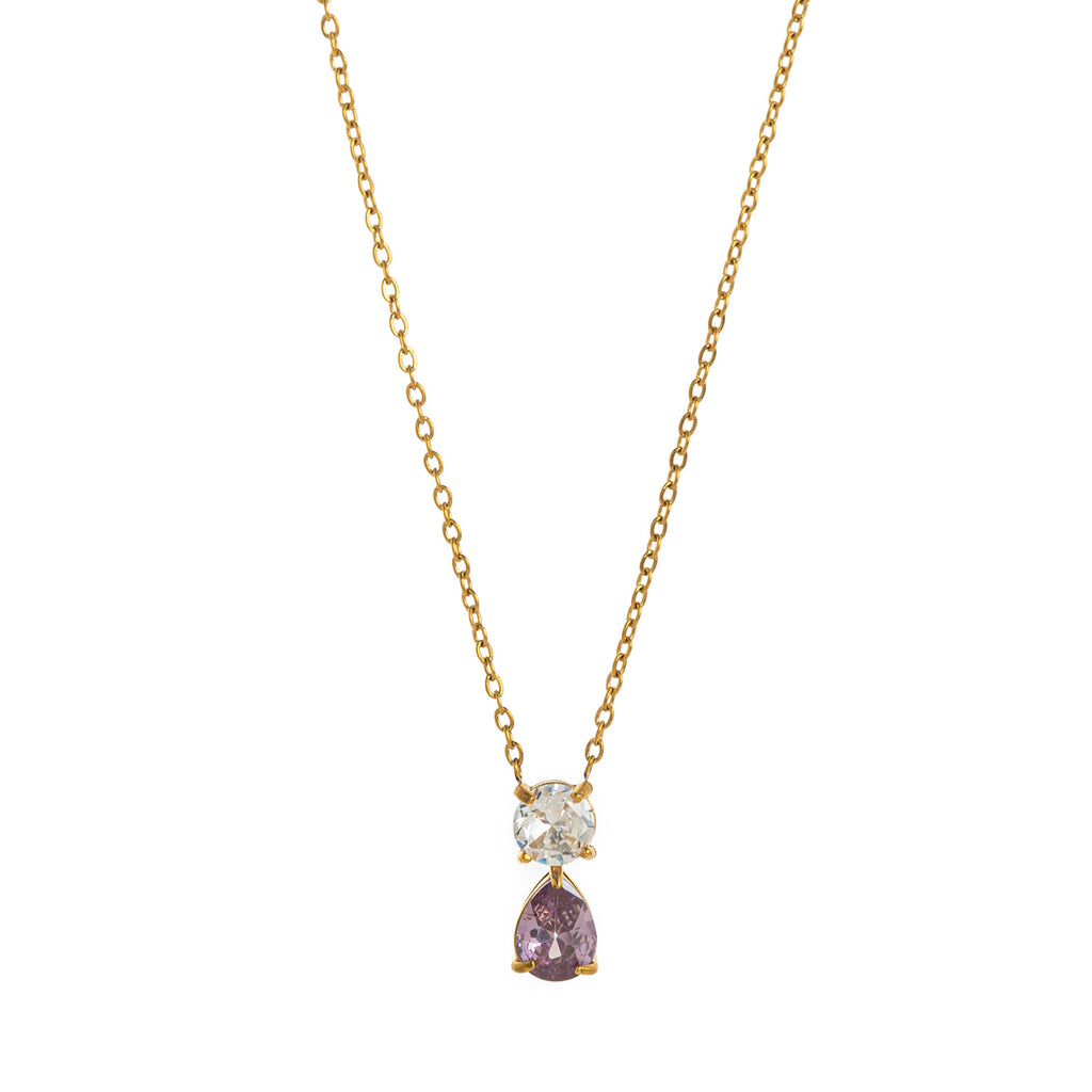 Birthstone Pear Pendant Necklace