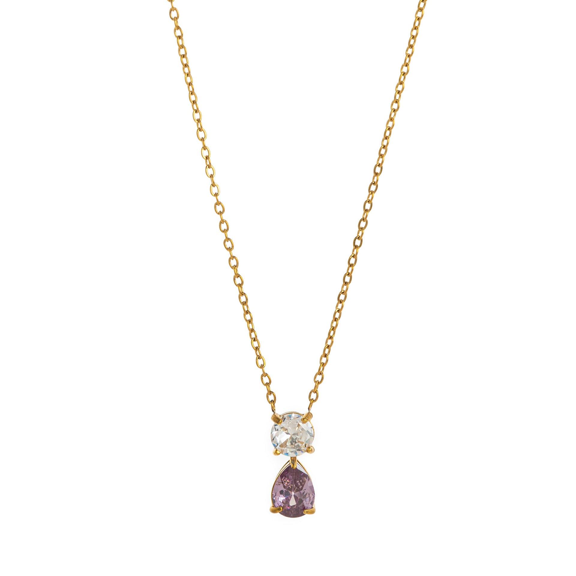 Birthstone Pear Pendant Necklace