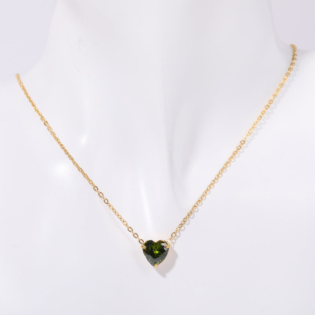 Birthstone Heart shaped Pendant Necklace