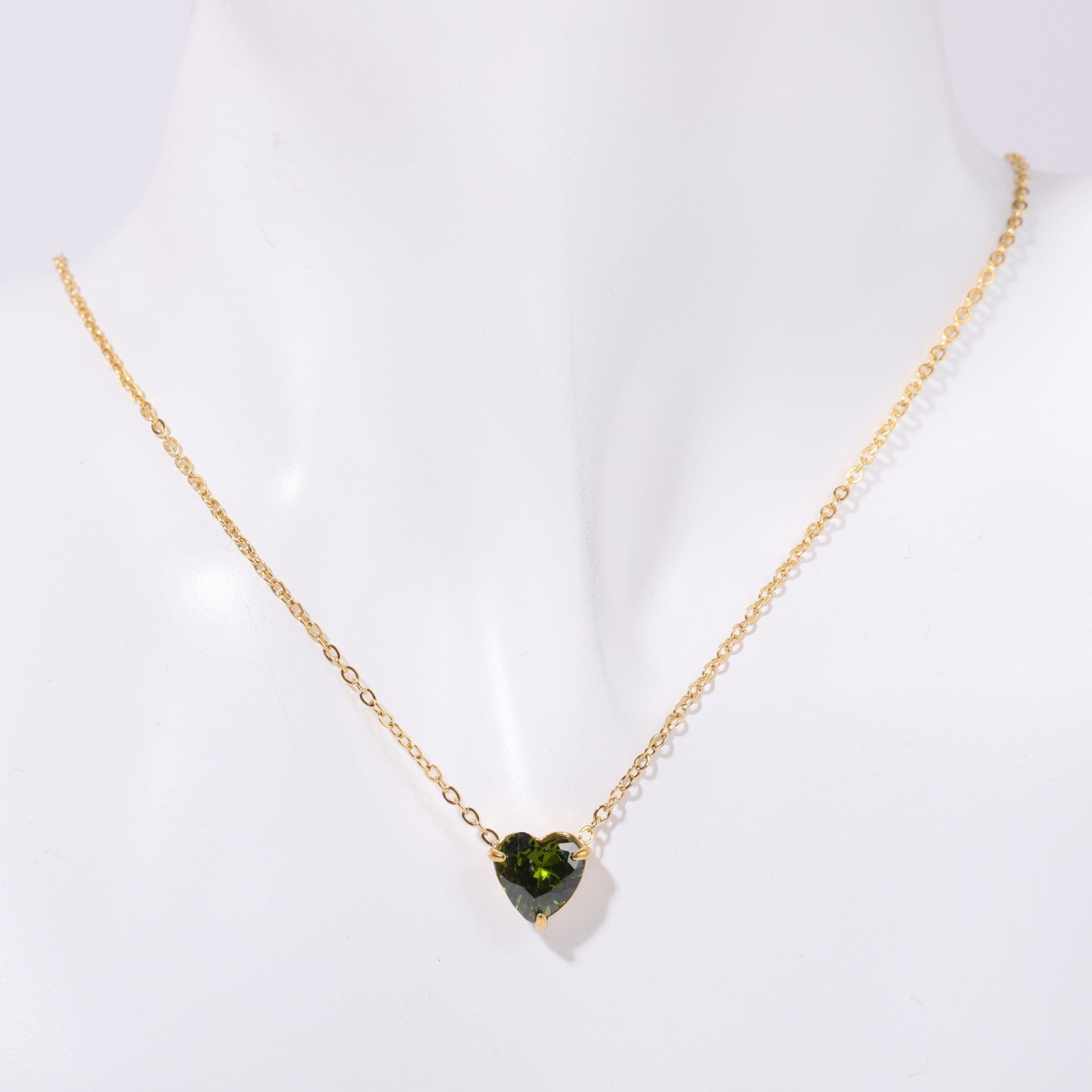 Birthstone Heart shaped Pendant Necklace