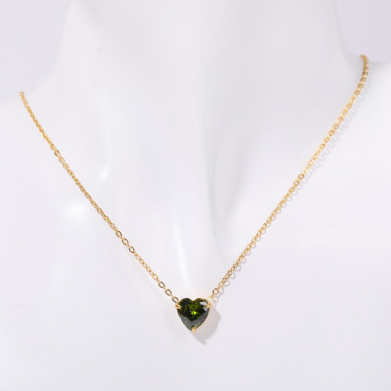 Birthstone Heart shaped Pendant Necklace