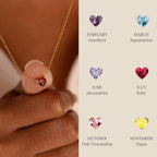 Birthstone Heart shaped Pendant Necklace