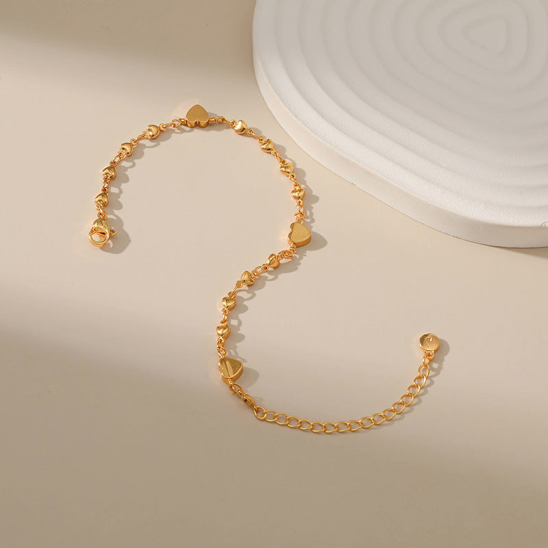 Heart Charm Bracelet | 18K Gold Plated Anti-Tarnish Stainless Steel Bracelet