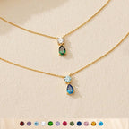 Birthstone Pear Pendant Necklace