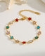 Cosmic Star Charm Bracelet with multicolor crystal stars and 18K gold plated chain
