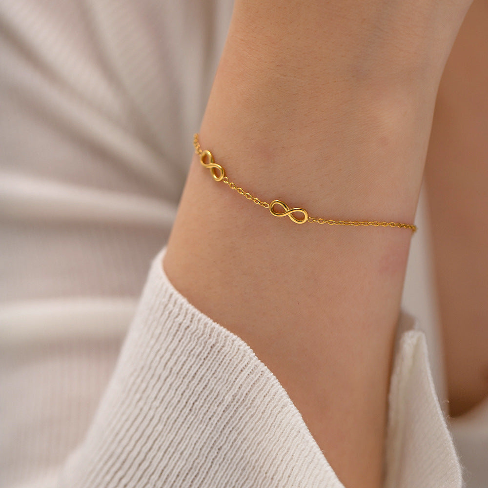 Infinite Bracelet | 18K Gold Plated Adjustable Minimal Bracelet