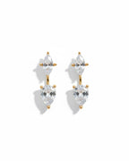 Gold and clear teardrop earrings for daily wear