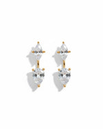 Gold and clear teardrop earrings for daily wear