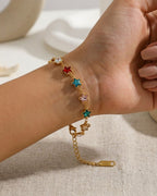 styling daily wear charm bracelet colourful gold plated anti tarnish demi fine jewelry