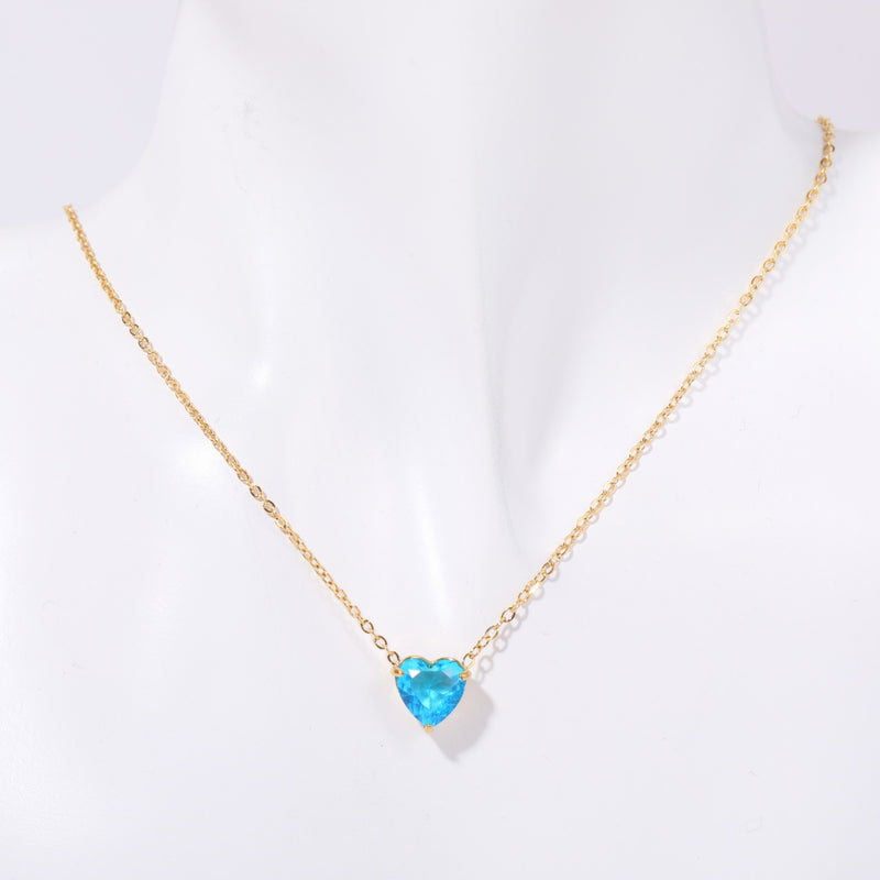 Birthstone Heart shaped Pendant Necklace