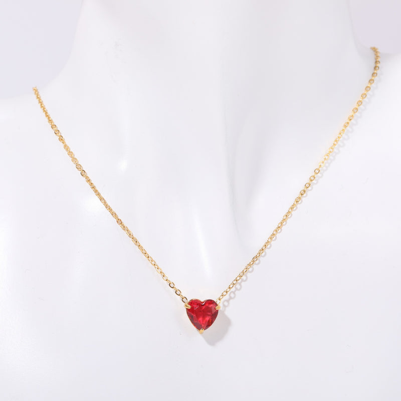 Birthstone Heart shaped Pendant Necklace