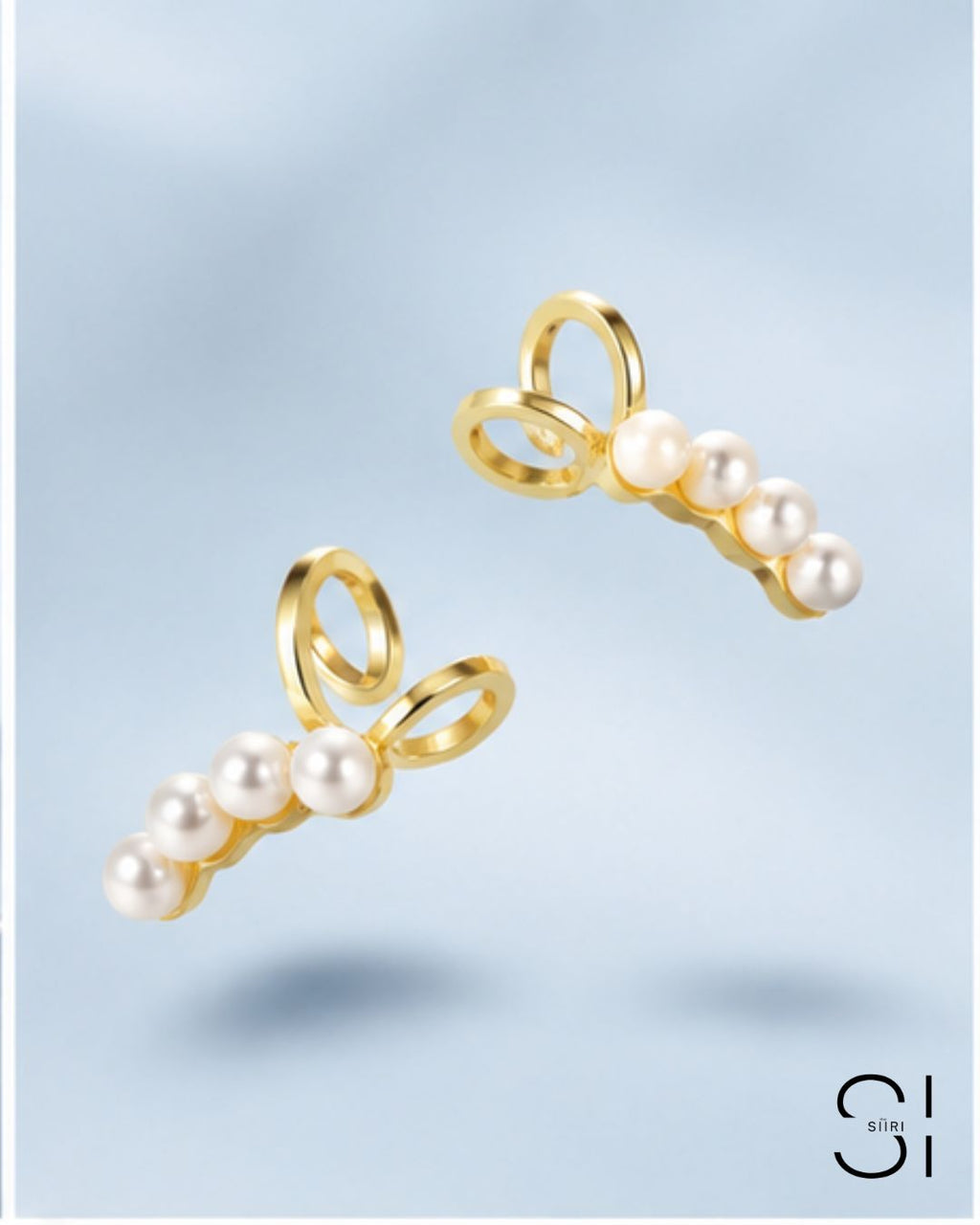 no piercing pearl gold plated anti tarnish ear cuffs