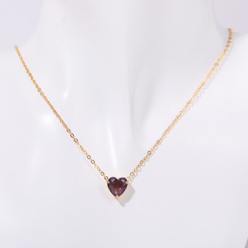Birthstone Heart shaped Pendant Necklace