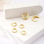 Trio Chic Set of 3 Huggie Earrings | Gold Plated Anti-Tarnish Hoop Earrings Set