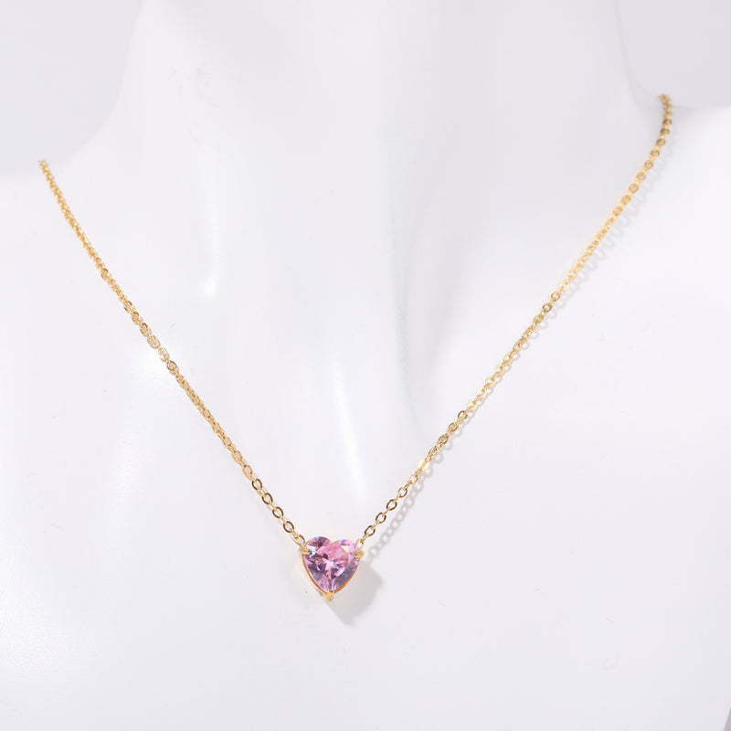 Birthstone Heart shaped Pendant Necklace