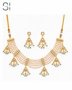 Festive pearl necklace set with handcrafted traditional design