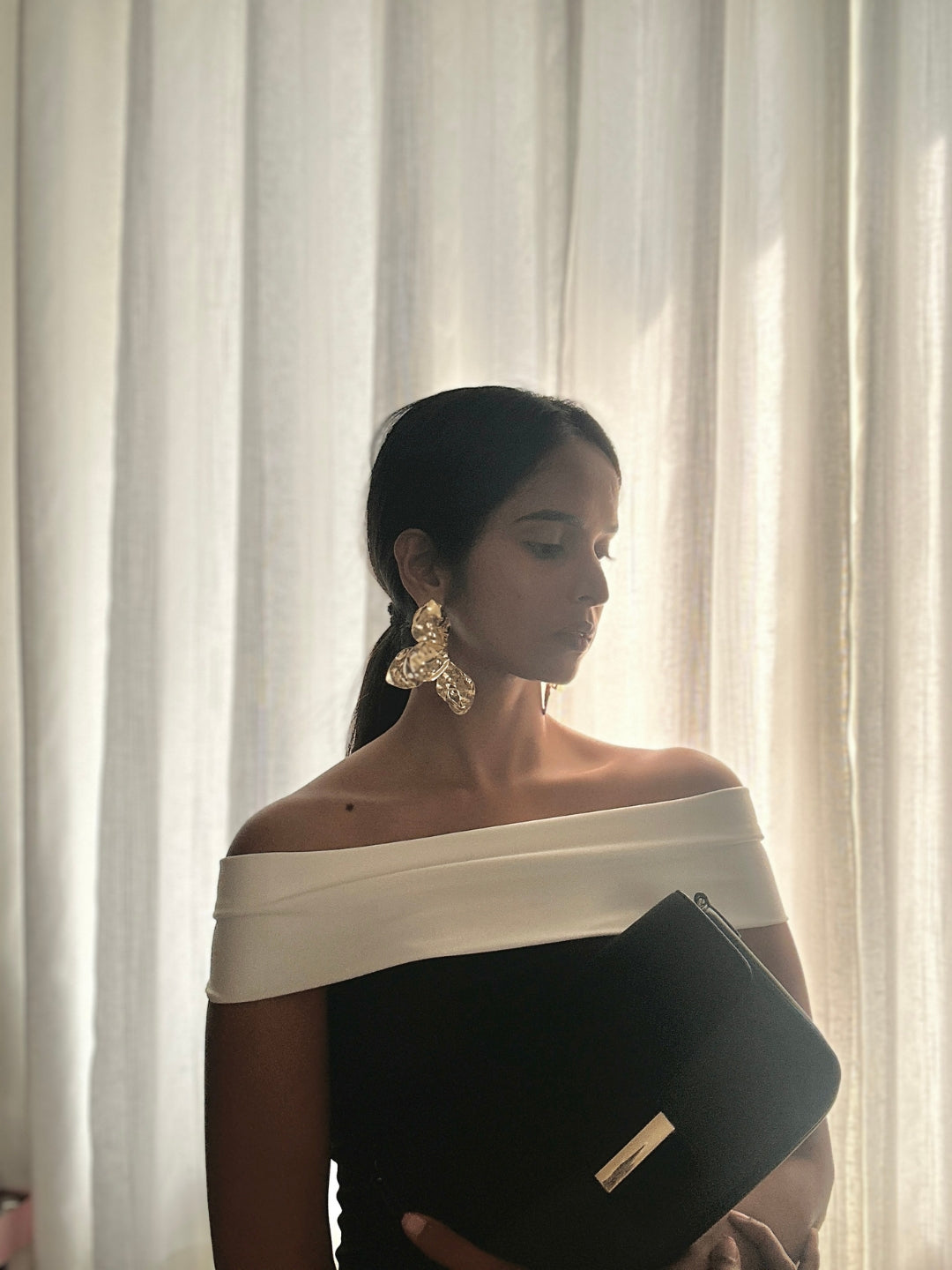 Hammered Floral gold plated drops and danglers for party and festive styling