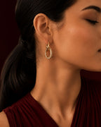 18K gold plated Halo Glow Hoops with anti-tarnish stainless steel finish