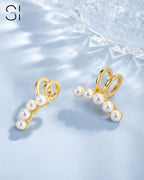 pearl no piercing earrings for woman