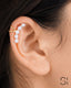 Gold plated pearl ear cuff with elegant faux pearl detailing and non-piercing design