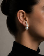 Pearl Ear Climbers crafted in 925 silver with elegant pearl cuff statement design